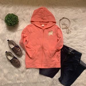Coral Zip up Hoodie